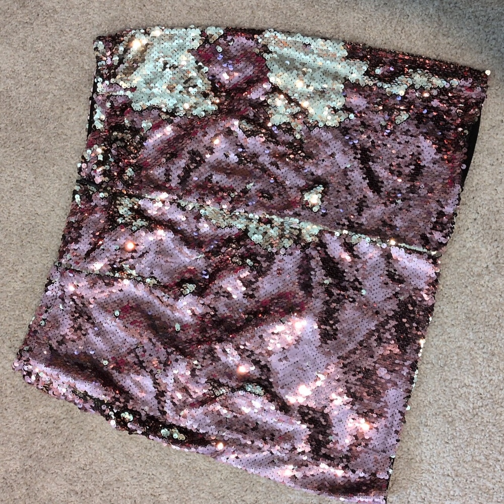 Top shop pink / Silver sequin Mini skirt size 10 - Picture 4 of 4